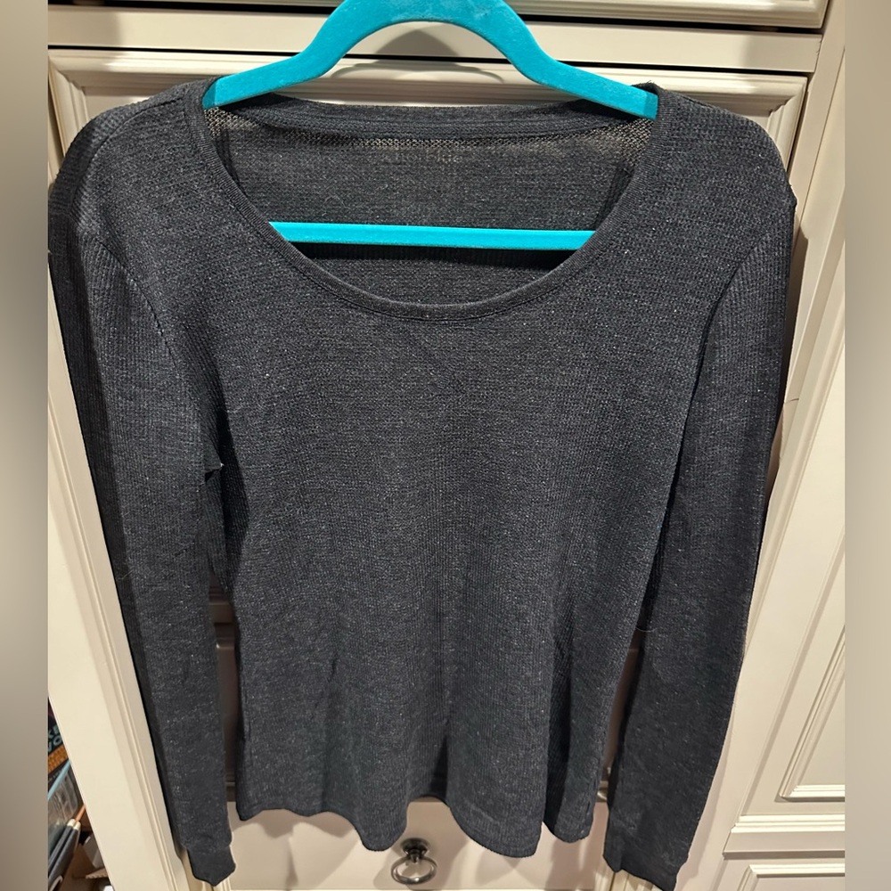 Vintage Anchorblue Long Sleeved Thermal Shirt Large Charcoal